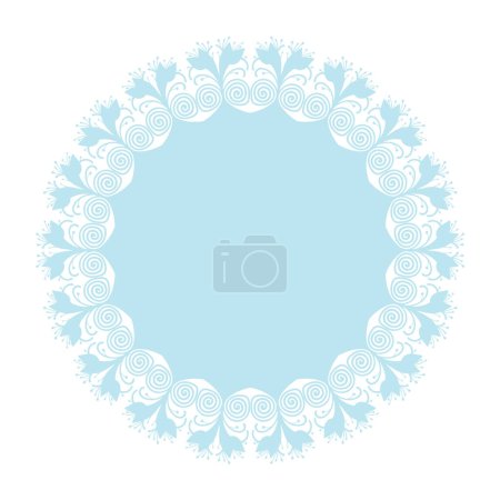 Ilustración de Marco vectorial redondo azul claro suave. - Imagen libre de derechos