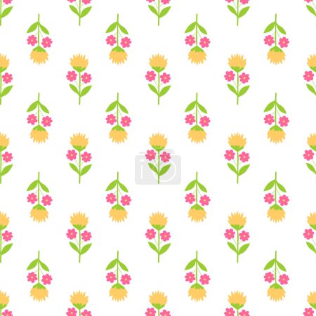 Minimalist style seamless vector with floral elements.