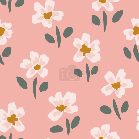 Morning blooms forming a subtle spendor floral pattern with off white,brown,sage green,pastel pink. Great for homedecor,fabric,wallpaper,giftwrap,stationery,packaging design projects