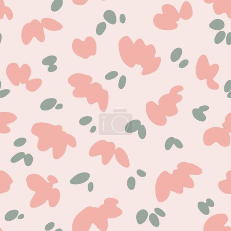 Petal splash forming a subtle spendor abstract floral pattern with pastel pink,sage green,cream. Great for homedecor,fabric,wallpaper,giftwrap,stationery,packaging design projects.