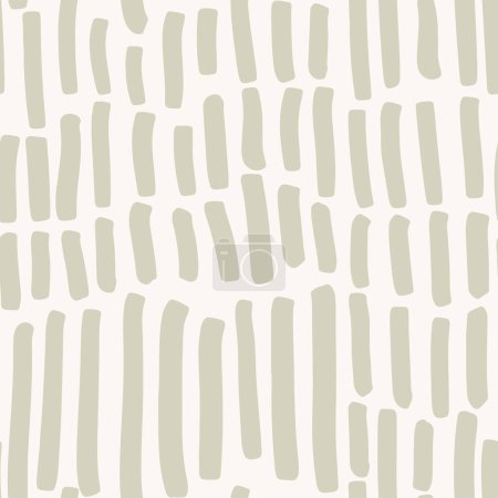Hand drawn stacked up stems forming a broken stripe pattern in a color palette of sage green on a cream. Great for homedecor,fabric,wallpaper,giftwrap,stationery,packaging design projects.