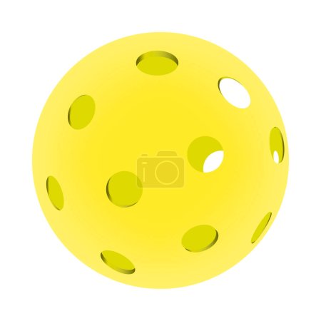 Illustration for Pickle ball vector flat design Yellow - Royalty Free Image