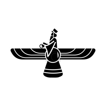 Ilustración de Símbolo aravahar, icono faravahar. Elemento de la ilustración símbolo de la religión. Signos y símbolos icono se puede utilizar para la web, logotipo, aplicación móvil, interfaz de usuario, UX - Imagen libre de derechos