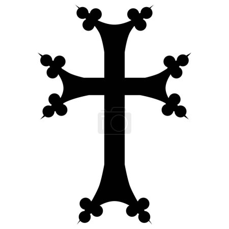 Illustration for Vector image of christian cross simply black flat icon - Royalty Free Image