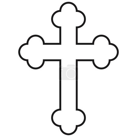 Serbian orthodox cross icon flat black