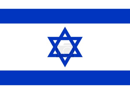 Ilustración de Bandera de Israel. Diseño de la bandera Vector israel en color y dimensión original, para impresión o web - Imagen libre de derechos