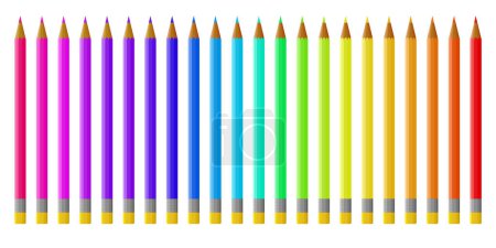 Buntstifte, ein Satz Buntstifte, Vektordesign in lebendigen Farben