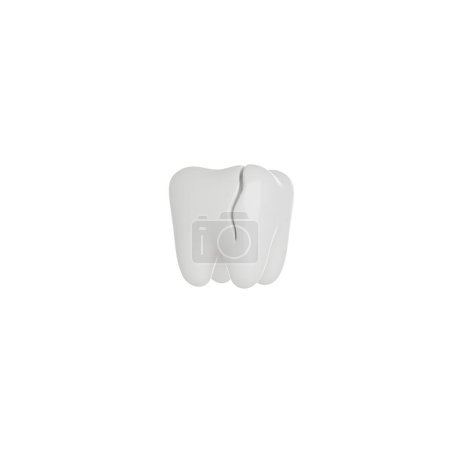 Téléchargez les photos : Dents cassées ou fissurées Icône de rendu 3D fond blanc isolé. - en image libre de droit