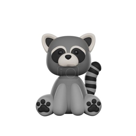 Photo for Cute 3D Character Raccoon Toy - Royalty Free Image