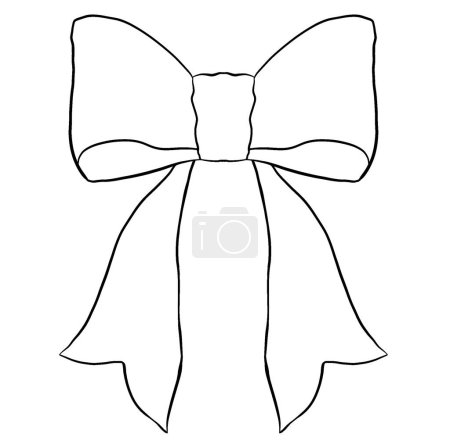 Téléchargez les photos : Vector illustration of a bow with a ribbon - en image libre de droit