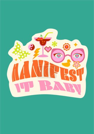Photo for Summer vibe icons manifest it baby phrase - Royalty Free Image