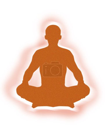 Photo for Man meditating in lotus pose, web illustration - Royalty Free Image
