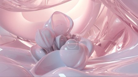 Photo for Beautiful glossy abstract pink 3d background illustration - Royalty Free Image