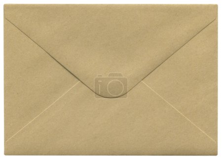 Photo pour Enveloppe marron avec carte blanche - image libre de droit