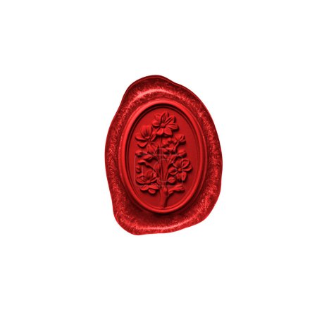 Wax Seal with Copy Space Isolated on White Background.