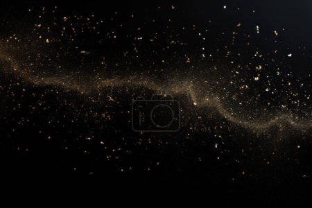 Photo for Golden glitter texture on black background. luxury background. - Royalty Free Image
