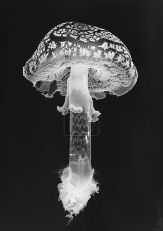 mushroom x-ray artistic background view 