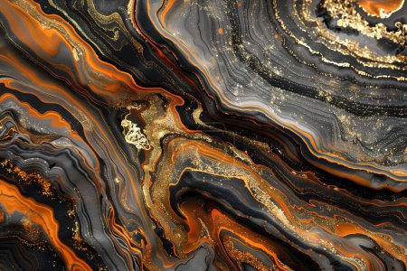 abstract colorful black marble textured background with golden blotches