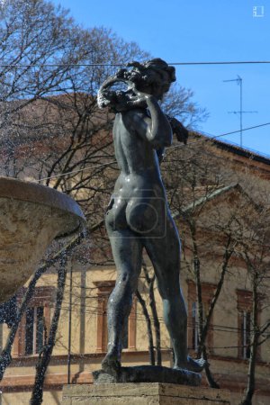 Téléchargez les photos : Modène, Italie, détail de la fontaine Graziosi des deux rivières, lieu touristique, Émilie-Romagne - en image libre de droit