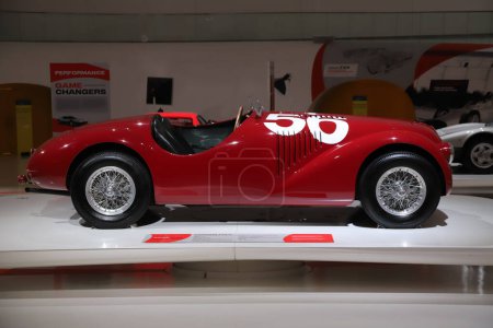 Téléchargez les photos : Modène, 16 juin 2023, Musée MEF Enzo Ferrari, voiture de sport originale Ferrari 125 S pour les compétitions, voiture historique 1947 - en image libre de droit