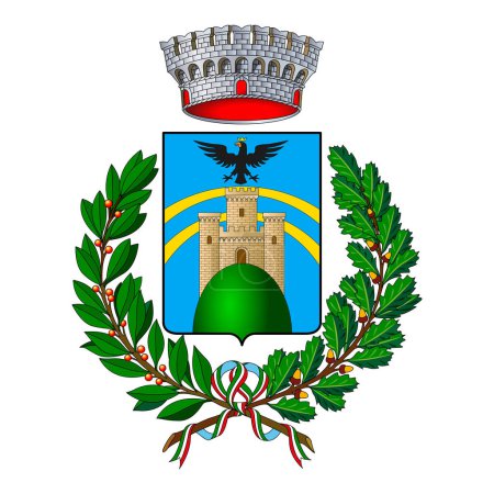 Illustration for Coat of arms of the municipality of Sestola, province of Modena, Emilia-Romagna, Italy, vector illustration - Royalty Free Image