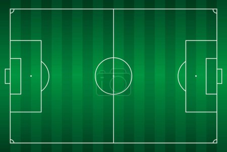 Illustration for Soccer field seen from above with regulation lines, vector illustration - Royalty Free Image