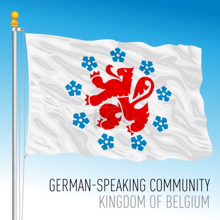 Téléchargez les illustrations : German Speaking Community flag, Kingdom of Belgium, vector illustration - en licence libre de droit