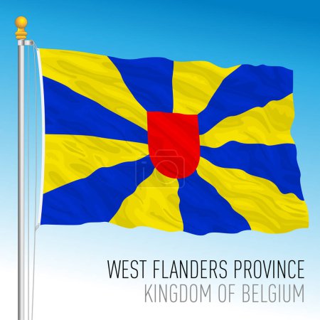 Illustration for West Flanders Province flag, Kingdom of Belgium, vector illustration - Royalty Free Image