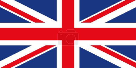 Ilustración de UK, Union Jack flag, United Kingdom, european country, vector illustration - Imagen libre de derechos