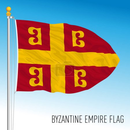 Illustration for Byzantine Empire flag, ancient european country, vector illustration - Royalty Free Image