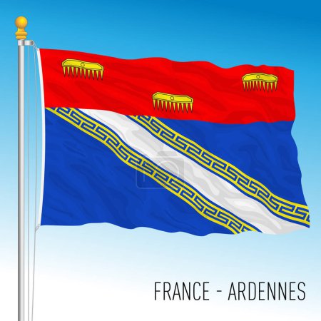 Illustration for Ardennes regional flag, France, European Union, vector illustration - Royalty Free Image