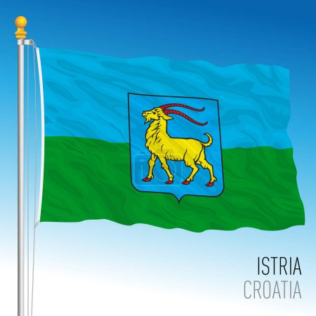 Illustration for Istria, Croatia, county regional flag, European Union, vector illustration - Royalty Free Image