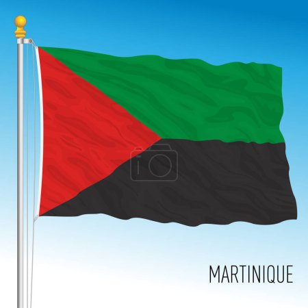Illustration for New Martinique flag 2023, south america, vector illustration - Royalty Free Image