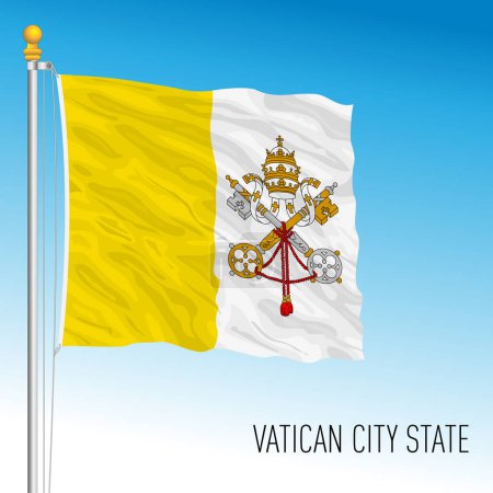Téléchargez les illustrations : Vatican, drapeau national officiel du Saint-Siège, Rome, Italie, illustration vectorielle - en licence libre de droit