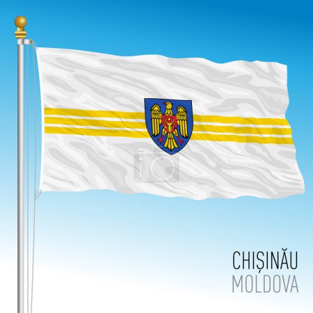 Ilustración de China, país europeo, bandera de la ciudad de Chisinau, ilustración vectorial - Imagen libre de derechos