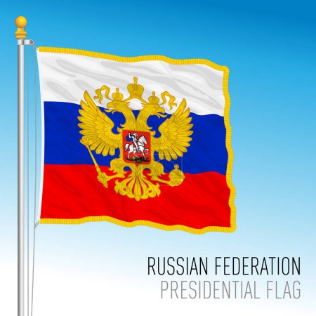 Ilustración de Federación Rusa Bandera presidencial, ilustración vectorial - Imagen libre de derechos