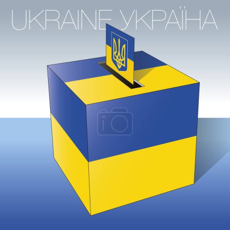 Ilustración de Ucrania, urnas, banderas y símbolos, ilustración vectorial - Imagen libre de derechos