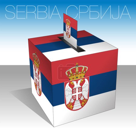 Ilustración de Serbia, país europeo, urnas, banderas y símbolos, ilustración vectorial - Imagen libre de derechos