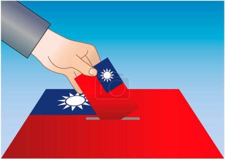 Ilustración de Taiwán, país asiático, urnas, bandera y símbolos, ilustración vectorial - Imagen libre de derechos