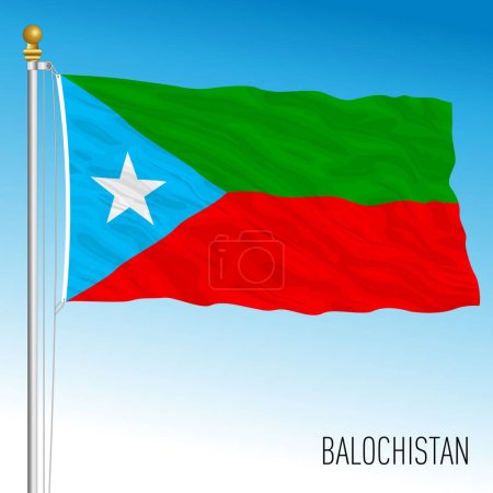 Ilustración de Bandera de Beluchistán, territorio asiático, ilustración vectorial - Imagen libre de derechos