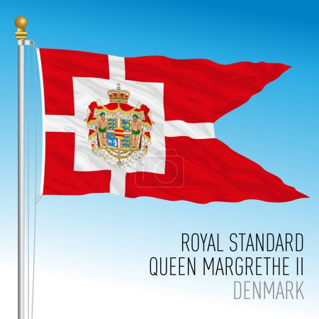 Ilustración de Reino de Dinamarca, patrón de ondulación real de la reina Margerethe II, ilustración vectorial - Imagen libre de derechos