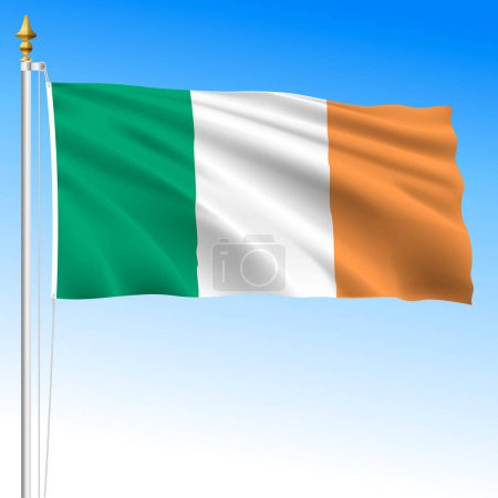Téléchargez les illustrations : Irlande - Drapeau national officiel de l'Eire, Union européenne, illustration vectorielle - en licence libre de droit