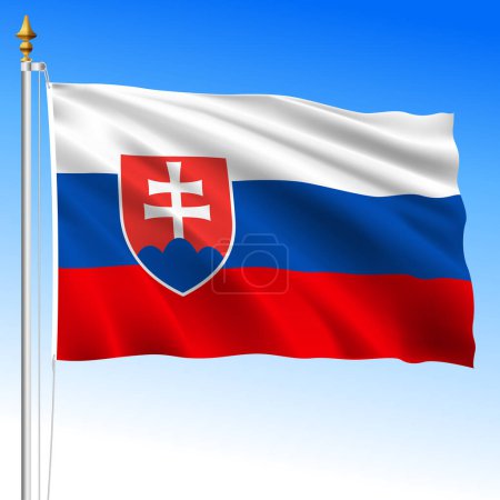 Slovakia official national waving flag, European Union, vector illustration