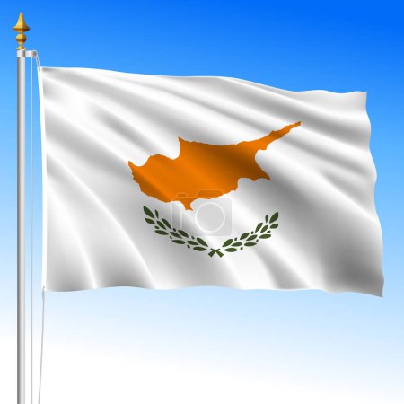 Cyprus official waving flag, vector illustration, European Union