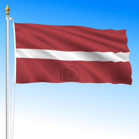 Illustration for Latvia official national waving flag, European Union, vector illustration - Royalty Free Image