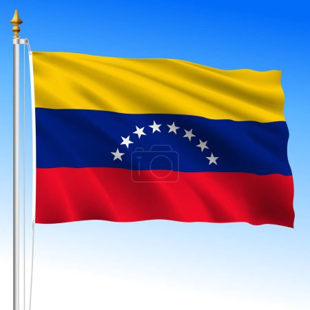 Venezuela, Republica Bolivariana national waving flag, south anmerica, vector illustration