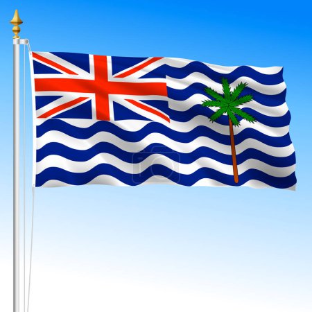 British Indian Ocean Territory waving flag, UK overseas territory, vector illustration