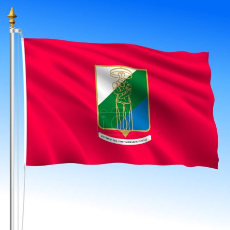Abruzzo regional waving flag, Italy, vector illustration