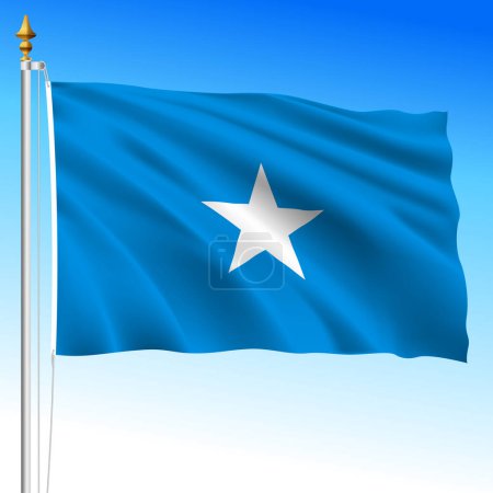 Somalia, official national waving flag, african country, vector illustration