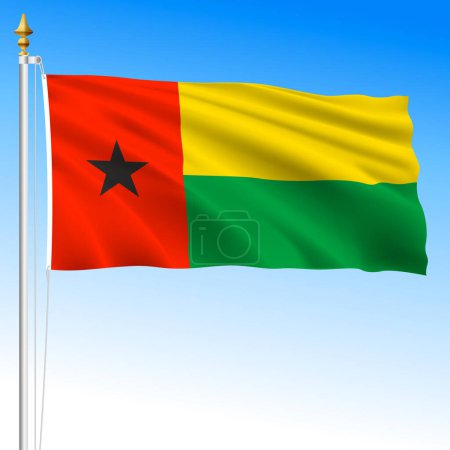 Inde, pays africain, illustration vectorielle, drapeau national officiel, Guinée-Bissau